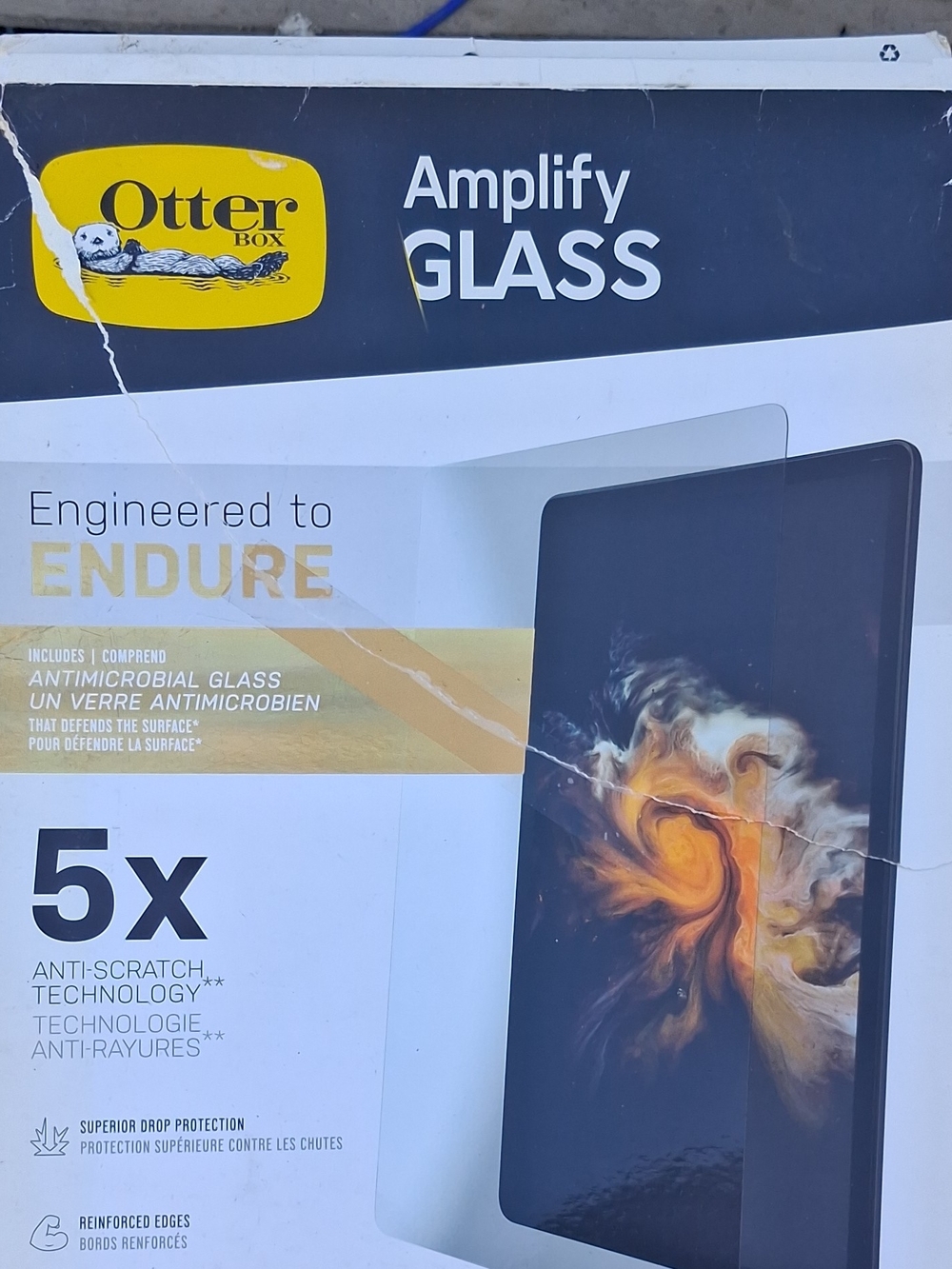 OtterBox Amplify Glass Antimicrobial Screen Protector - Black & Yellow